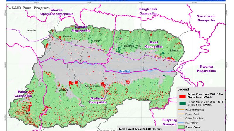 Forest Cover Loss and Gain between year 2000 to 2016