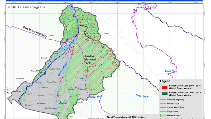 Forest Cover Loss and Gain between year 2000 to 2016