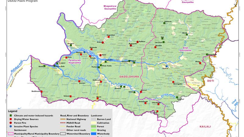 Location of Major climate induced Hazards Identified During Stakeholder Consultation