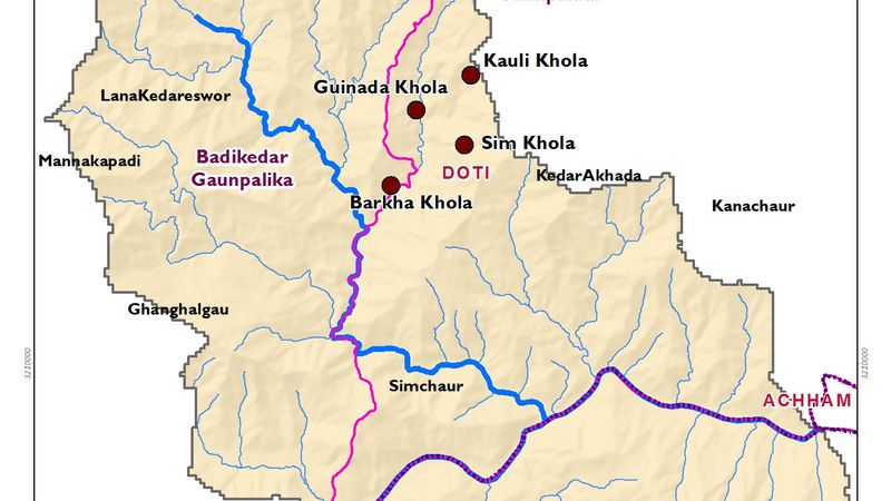 Location of biophysical test conducted for water quality