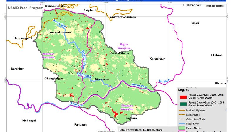 Forest Cover Loss and Gain between year 2000 to 2016