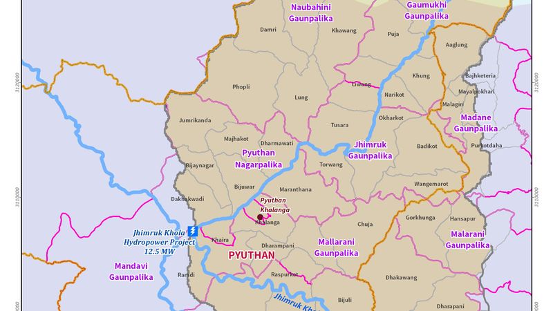 Jhimruk  Watershed Administrative Boundary